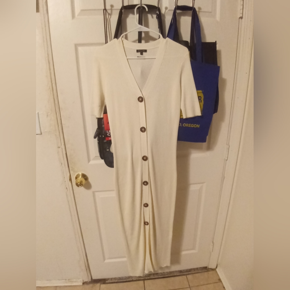 Massimo Dutti White Knit Sweater Dress size XS